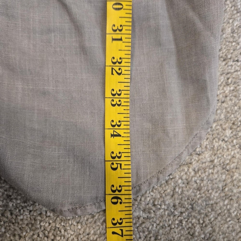 Level 99 Gray Military Grunge Linen Blend Shirt Dress Sz XS Button Up Mini - Picture 10 of 11